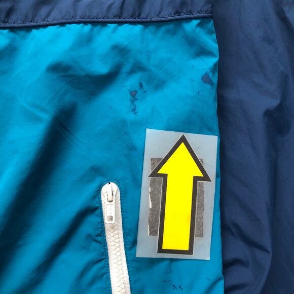 Volcom Mesh Lined Windbreaker Jacket Hoodie Mens Large Full Zip Teal Blue White - Picture 4 of 13